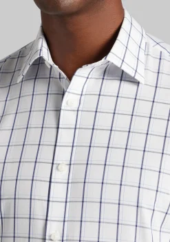 1905 Collection Tailored Fit Bold Grid Short Sleeve Button Up Shirt - Big & Tall