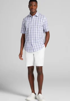 1905 Collection Tailored Fit Large Plaid Short Sleeve Button Up Shirt