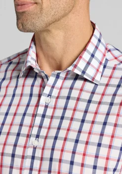 1905 Collection Tailored Fit Large Check Button Up Shirt