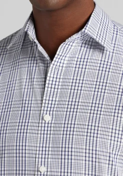 1905 Collection Tailored Fit Medium Plaid Short Sleeve Button Up Shirt - Big & Tall