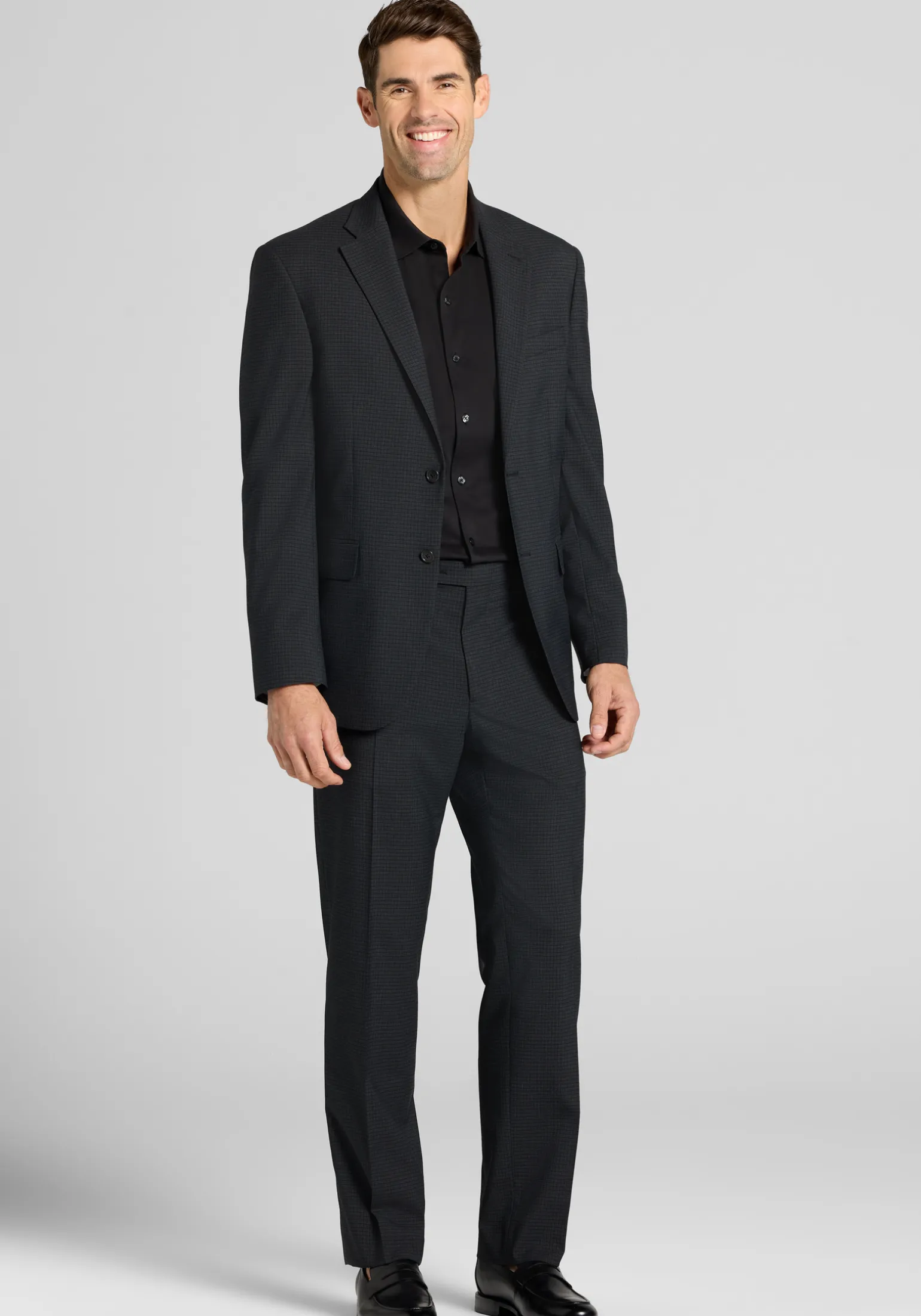 1905 Collection Tailored Fit Micro Check Suit Separates Jacket