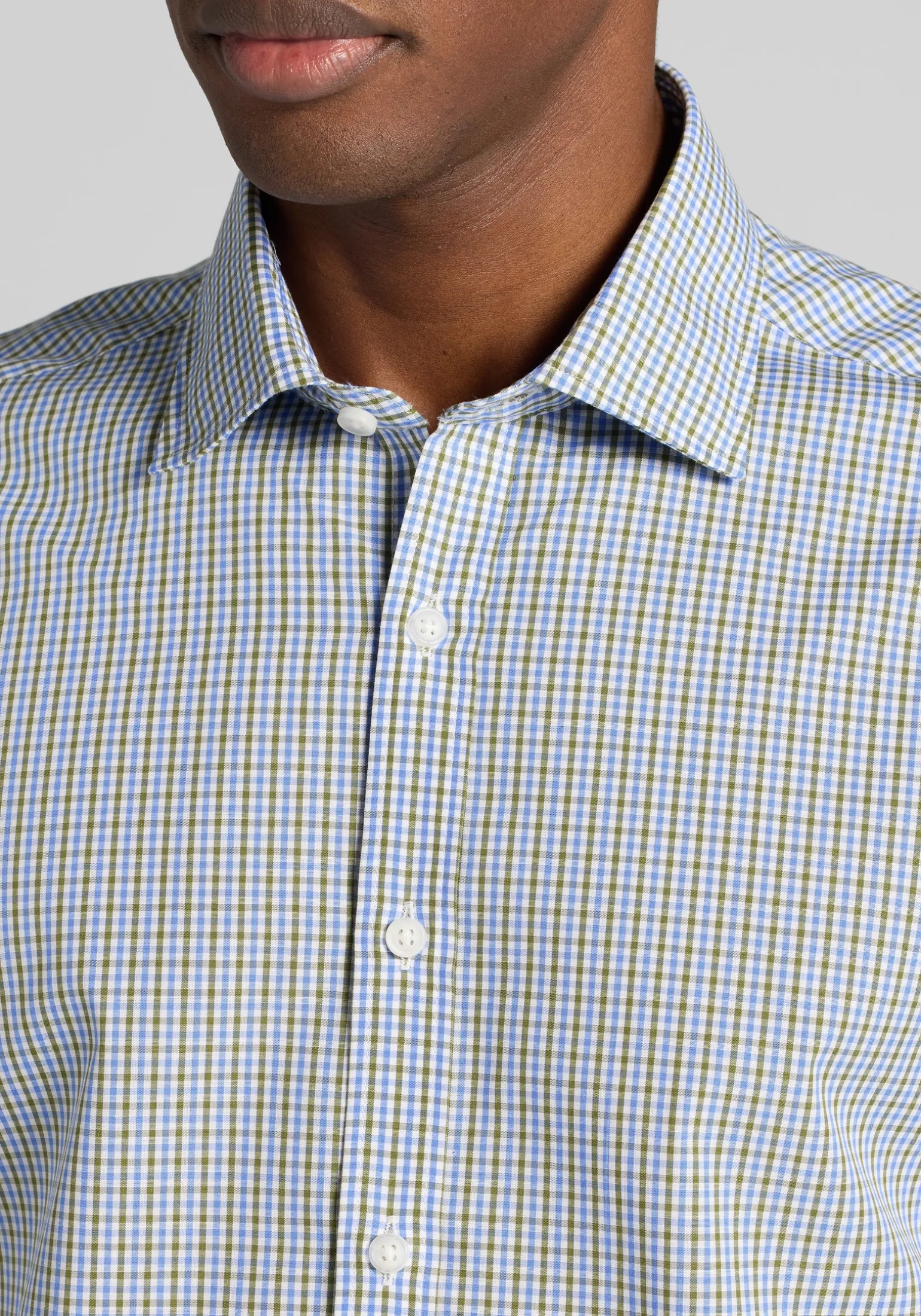 1905 Collection Tailored Fit Mini Gingham Button Up Shirt
