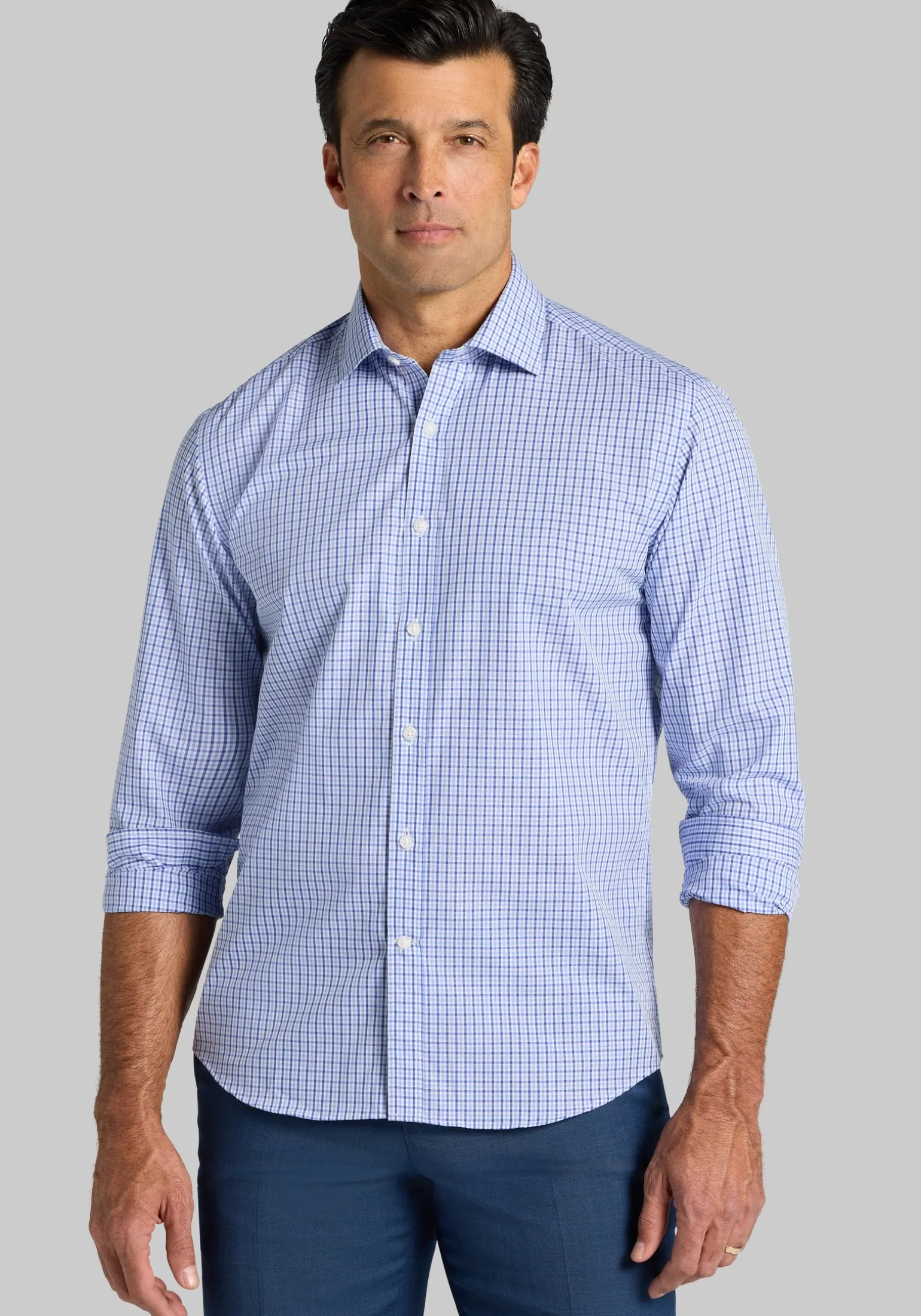 1905 Collection Tailored Fit Mini Gingham Button Up Shirt
