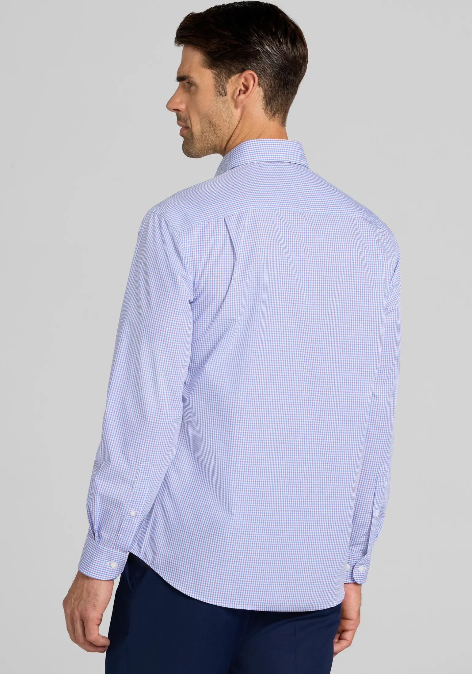1905 Collection Tailored Fit Mini Gingham Button Up Shirt
