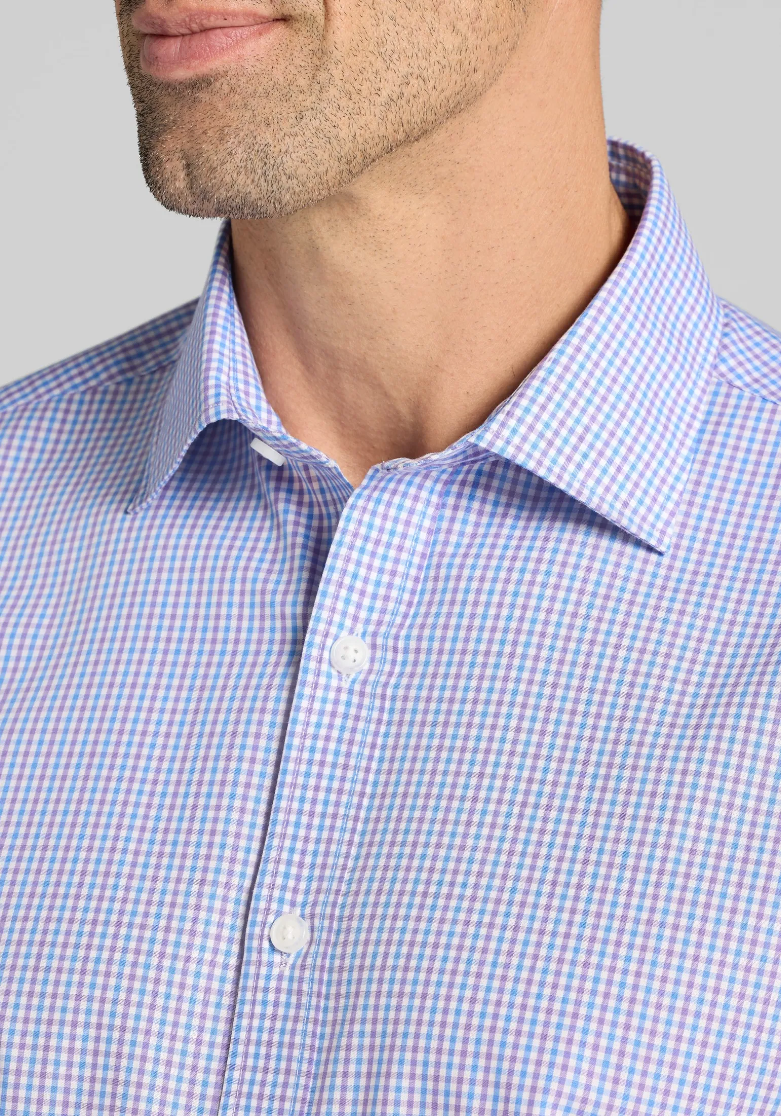1905 Collection Tailored Fit Mini Gingham Button Up Shirt