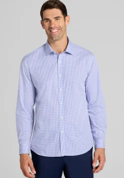 1905 Collection Tailored Fit Mini Gingham Button Up Shirt - Big & Tall