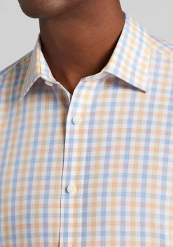 1905 Collection Tailored Fit Multi Gingham Short Sleeve Button Up Shirt - Big & Tall
