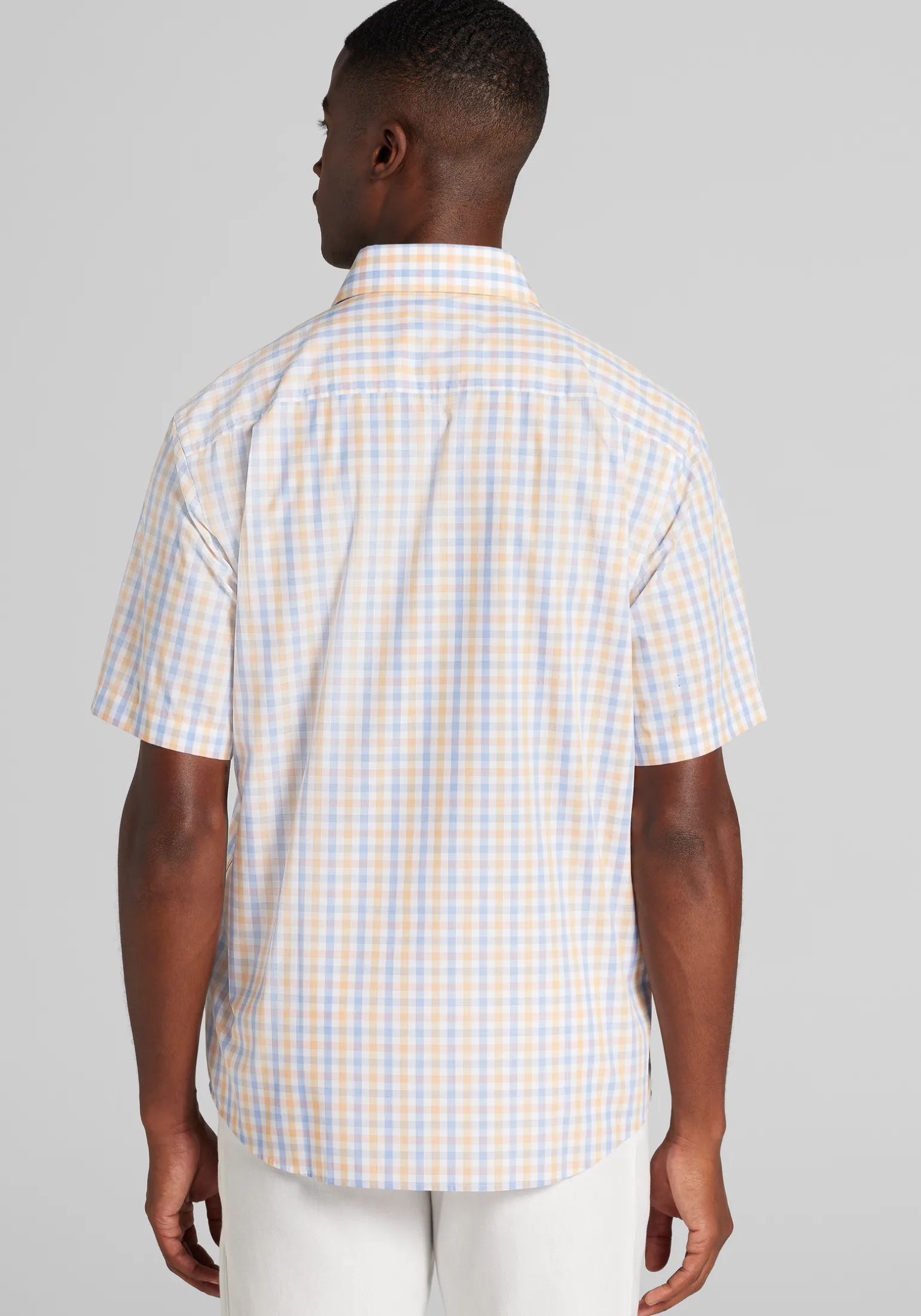 1905 Collection Tailored Fit Multi Gingham Short Sleeve Button Up Shirt