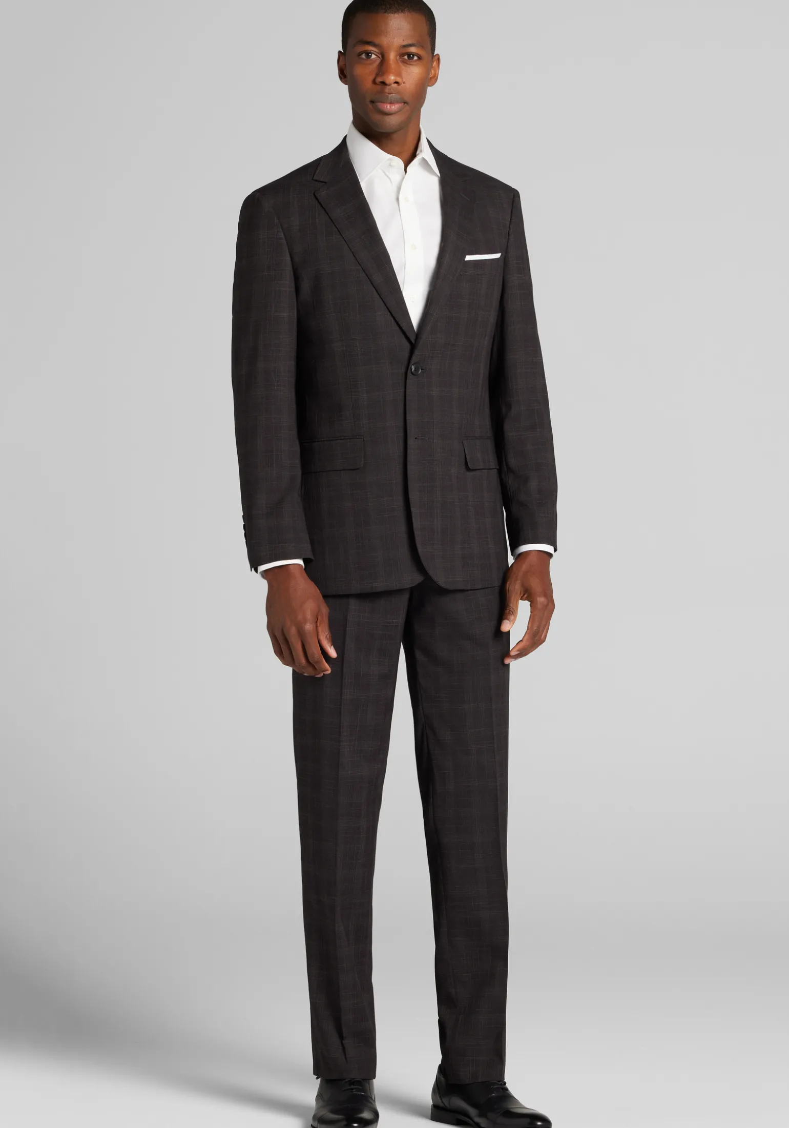 1905 Collection Tailored Fit Plaid Suit Separates Jacket