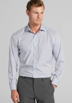 1905 Collection Tailored Fit Spread Collar Stripe 4-Way Stretch Dress Shirt