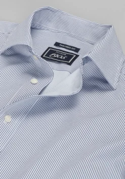 1905 Collection Tailored Fit Spread Collar Stripe 4-Way Stretch Dress Shirt