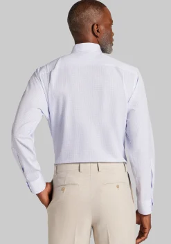 1905 Collection Tailored Fit Spread Collar Grid 4-Way Stretch Dress Shirt