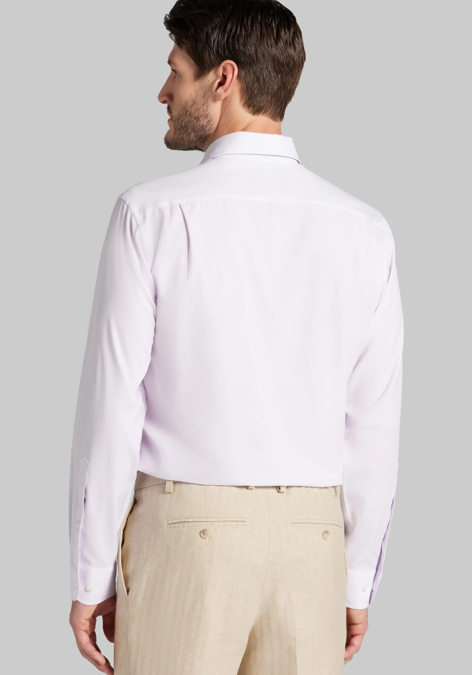 1905 Collection Tailored Fit Spread Collar Geo 4-Way Stretch Dress Shirt