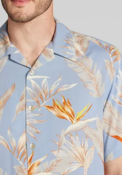 1905 Collection Tailored Fit Tropical Floral Short Sleeve Hawaiian Camp Shirt CLEARANCE