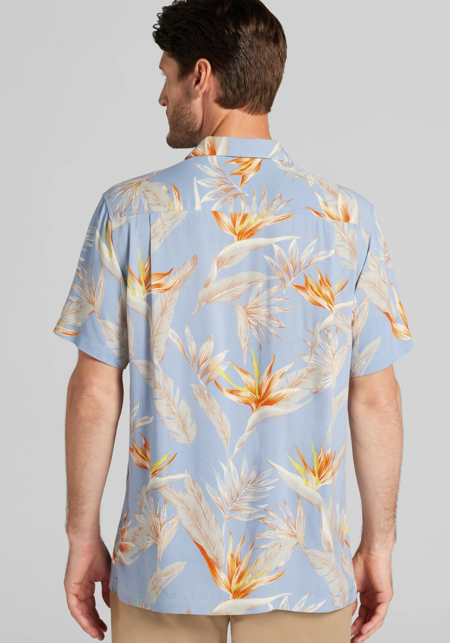1905 Collection Tailored Fit Tropical Floral Short Sleeve Hawaiian Camp Shirt CLEARANCE