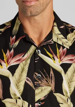 1905 Collection Tailored Fit Tropical Floral Short Sleeve Hawaiian Camp Shirt CLEARANCE