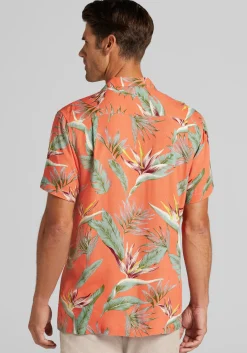 1905 Collection Tailored Fit Tropical Floral Short Sleeve Hawaiian Camp Shirt CLEARANCE