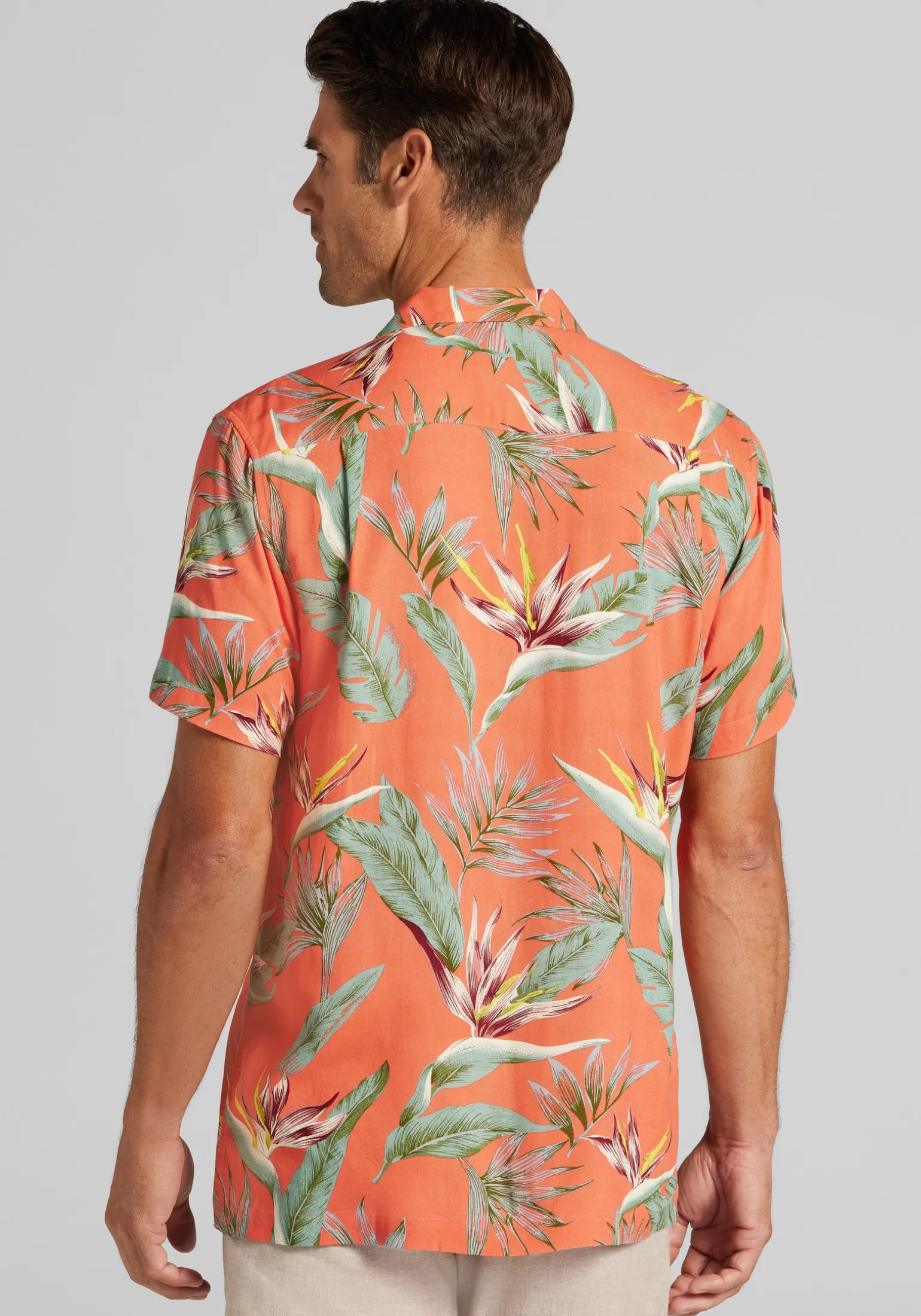 1905 Collection Tailored Fit Tropical Floral Short Sleeve Hawaiian Camp Shirt CLEARANCE