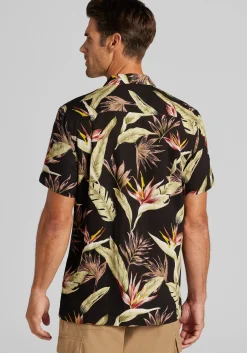 1905 Collection Tailored Fit Tropical Floral Short Sleeve Hawaiian Camp Shirt CLEARANCE