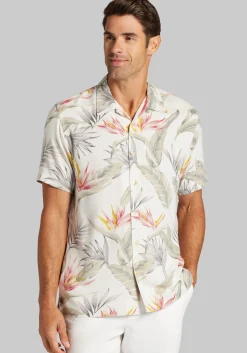 1905 Collection Tailored Fit Tropical Floral Short Sleeve Hawaiian Camp Shirt CLEARANCE
