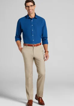 1905 Collection Traditional Fit Spread Collar Solid 4-Way Stretch Dress Shirt