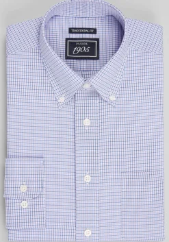 1905 Collection Traditional Fit Small Check Dress Shirt