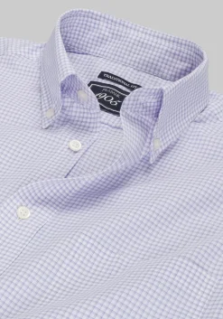 1905 Collection Traditional Fit 4-Way Stretch Button-Down Collar Mini Plaid Dress Shirt