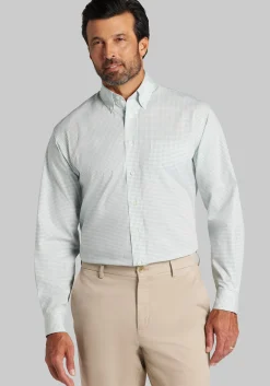 1905 Collection Traditional Fit 4-Way Stretch Button-Down Collar Mini Plaid Dress Shirt