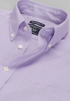 1905 Collection Traditional Fit 4-Way Stretch Button-Down Collar Micro Houndstooth Dress Shirt