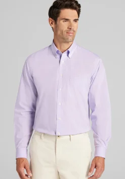1905 Collection Traditional Fit 4-Way Stretch Button-Down Collar Micro Houndstooth Dress Shirt