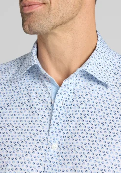 CON.STRUCT Slim Fit Circle Dot 4-Way Stretch Button Up Shirt CLEARANCE