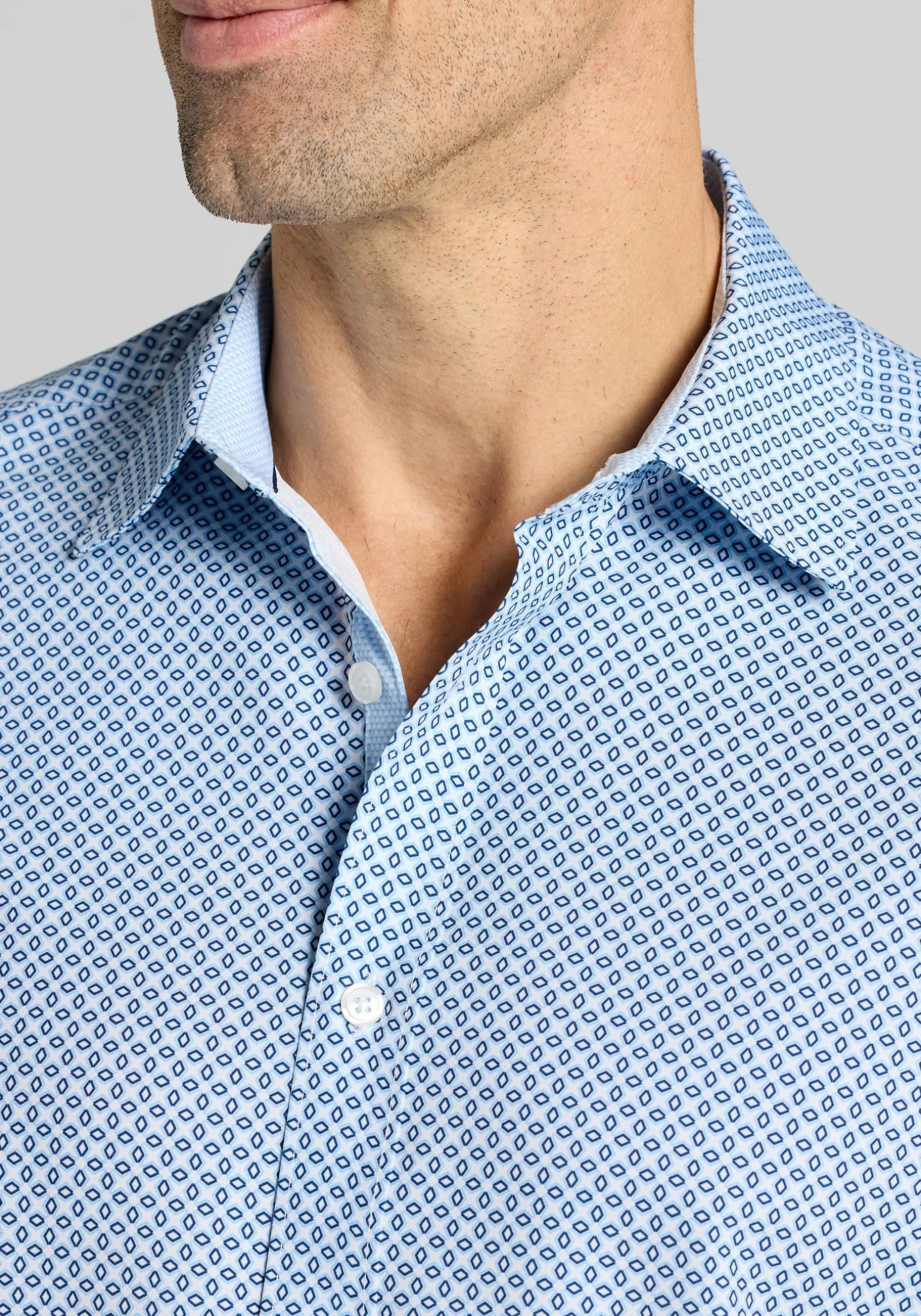 Con.Struct Slim Fit 4-Way Stretch Mini Geo Button Up Shirt CLEARANCE