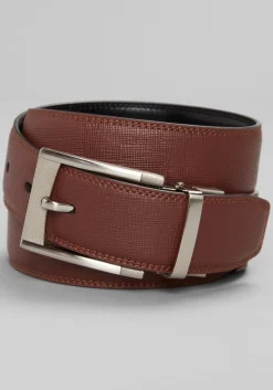 Florsheim Stitched Feather Edge Textured Reversible Belt