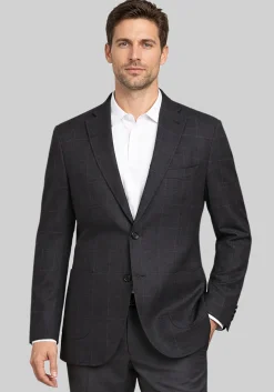 Gruner1949 Tailored Fit Windowpane 4-Way Stretch Knit Sportcoat - Big & Tall