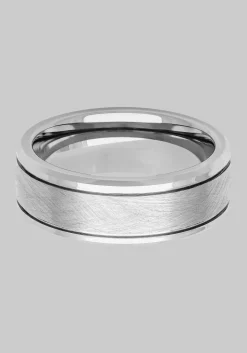 GTX 8mm Brushed Center Tungsten Carbide Band