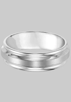 GTX 7mm Round Edge Beveled Center Stainless Steel Band