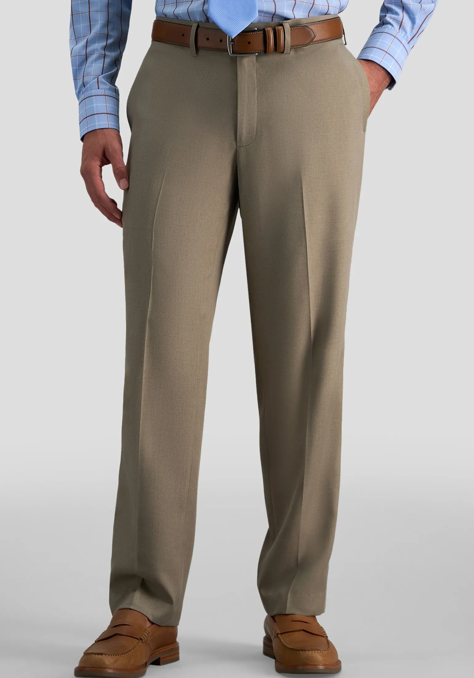 Haggar Premium Comfort Straight Fit Flat Front Dress Pants