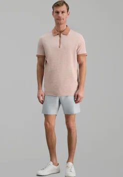 Haggar Regular Fit Rib Knit 1/4 Zip Front Short Sleeve Polo