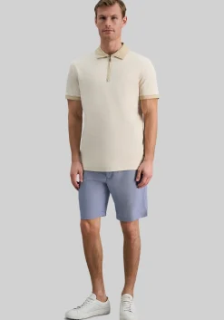 Haggar Regular Fit Rib Knit 1/4 Zip Front Short Sleeve Polo