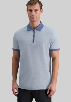 Haggar Regular Fit Rib Knit 1/4 Zip Front Short Sleeve Polo