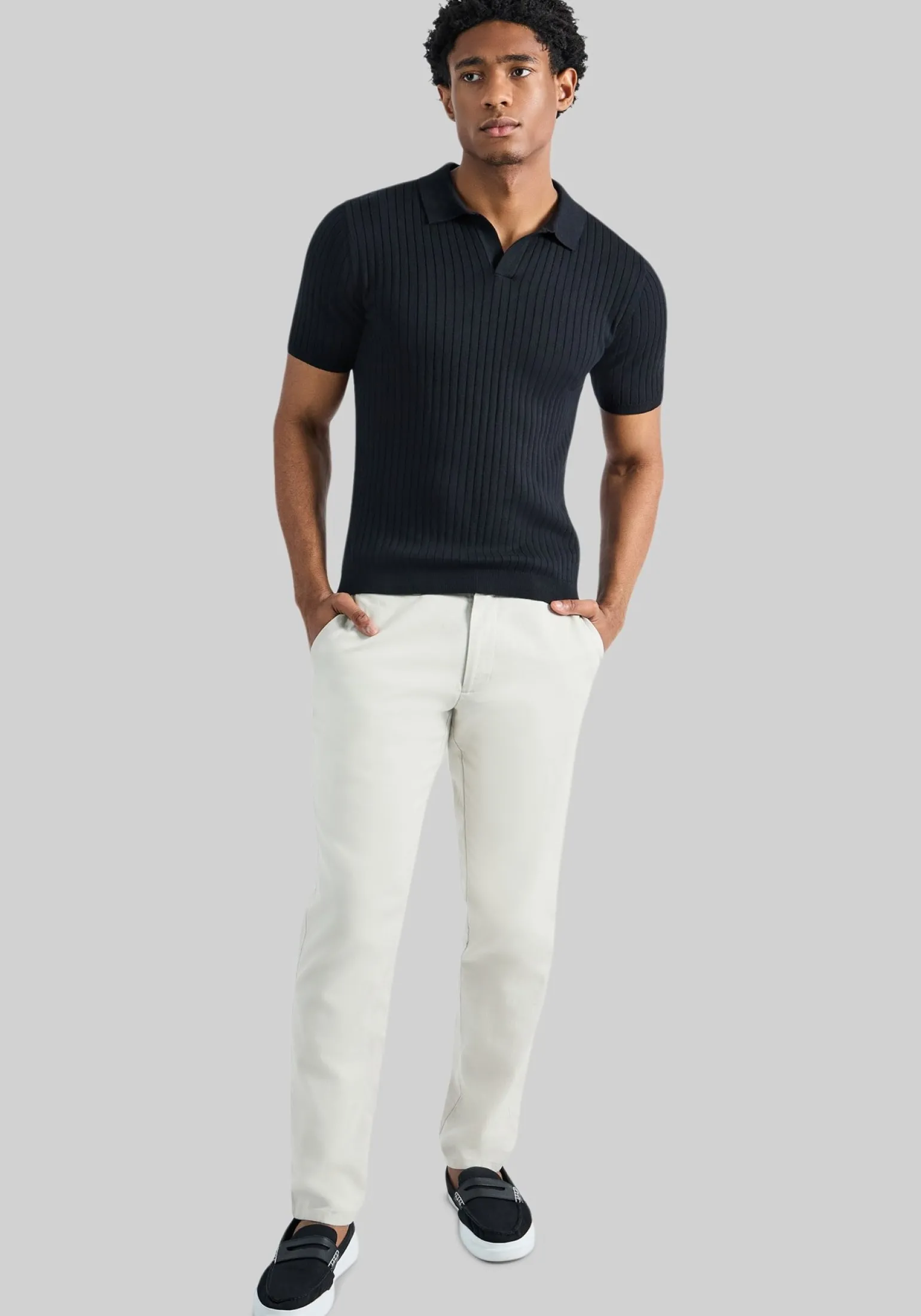 Haggar Slim Fit Johnny Collar Short Sleeve Sweater