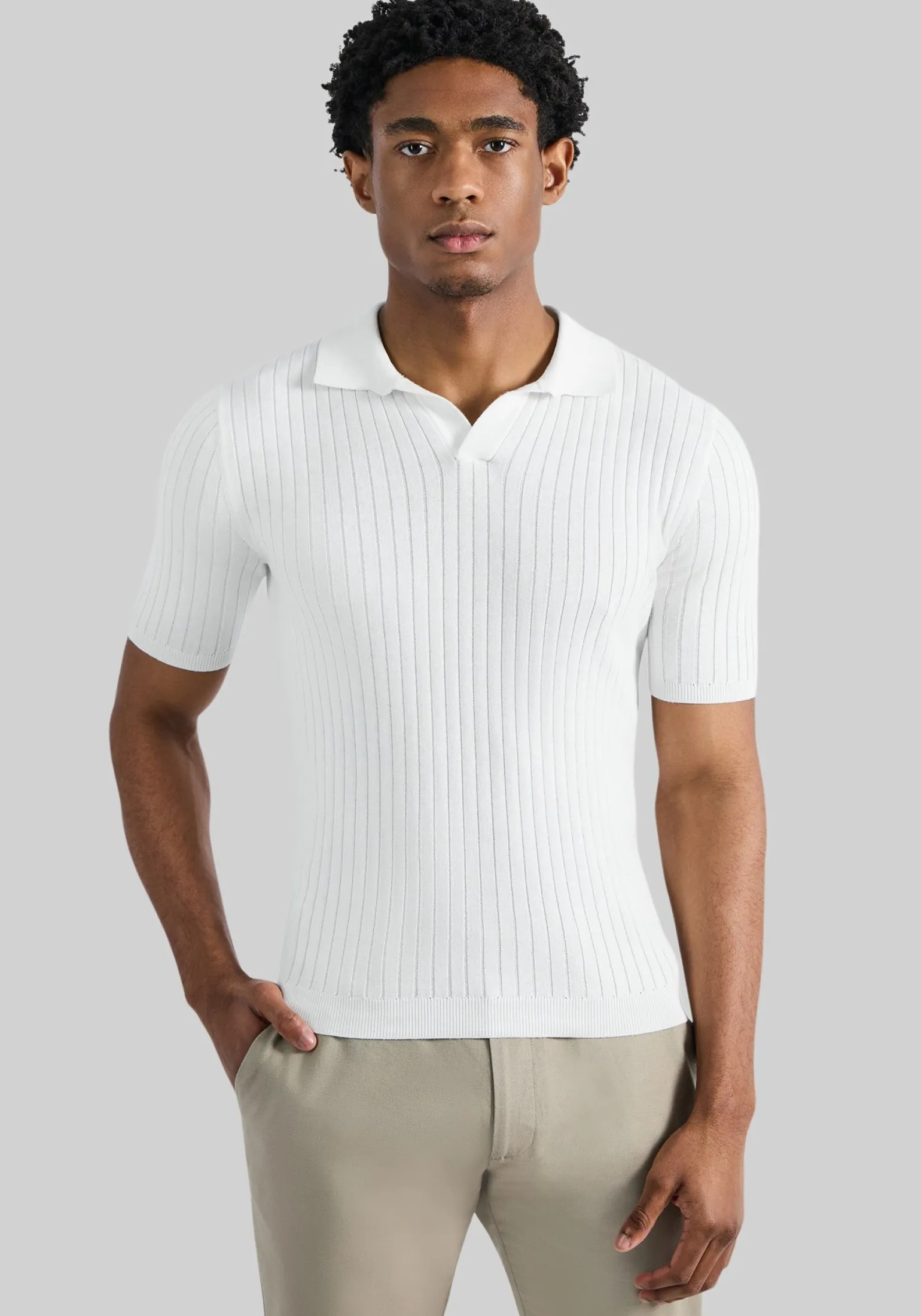 Haggar Slim Fit Johnny Collar Short Sleeve Sweater