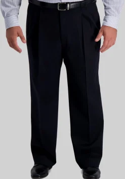 Haggar Traditional Fit Iron-Free Premium Classic Pleated Chinos - Big & Tall