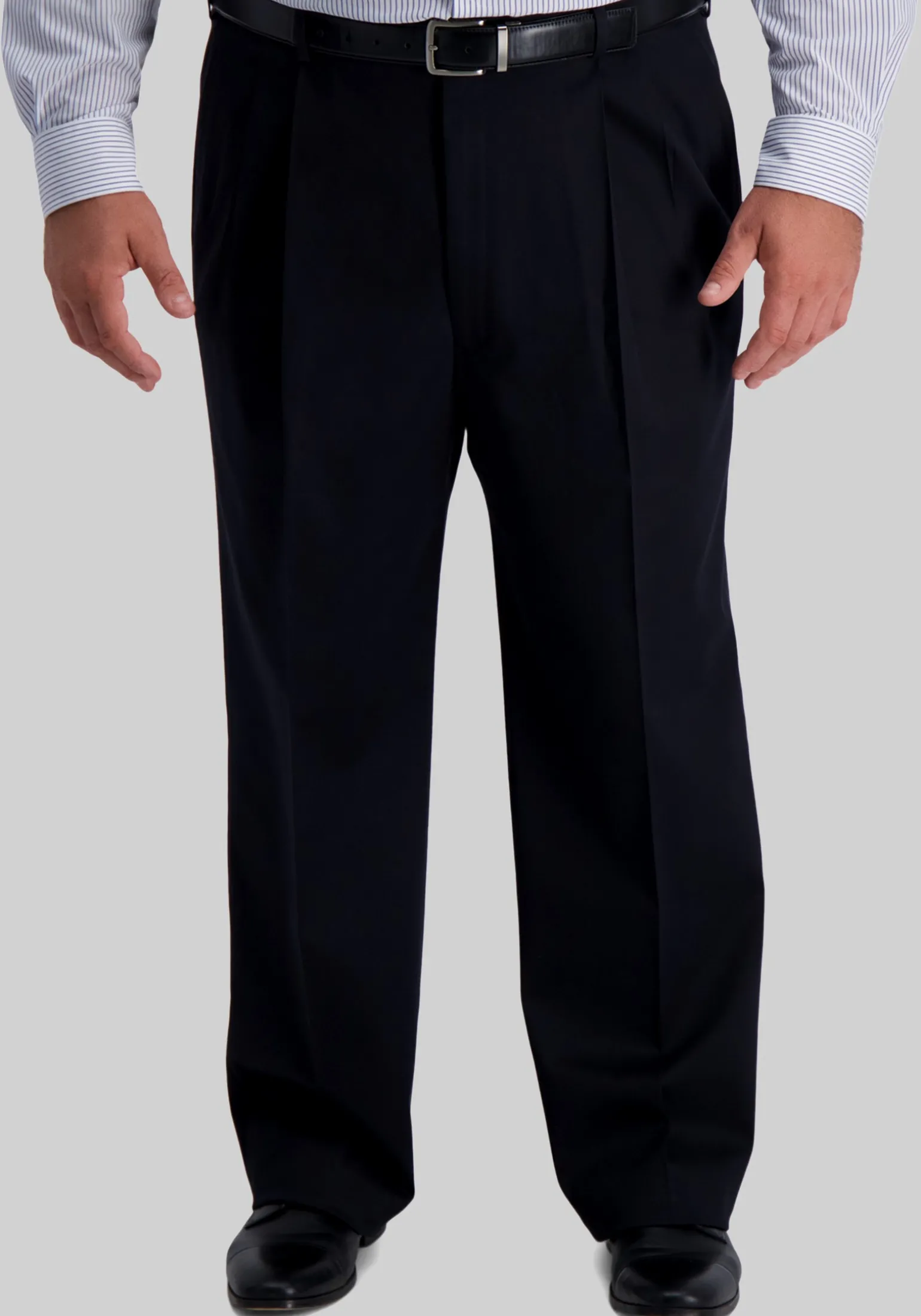 Haggar Traditional Fit Iron-Free Premium Classic Pleated Chinos - Big & Tall