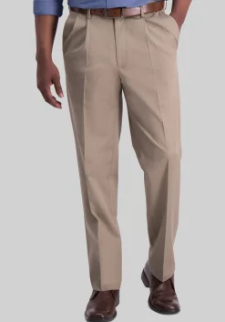 Haggar Traditional Fit Iron-Free Premium Classic Pleated Chinos - Big & Tall