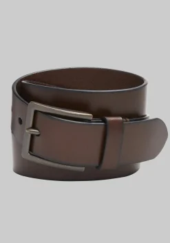 Johnston & Murphy Antique Buckle Leather Belt