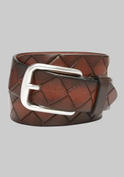 Johnston & Murphy Basketweave Leather Belt