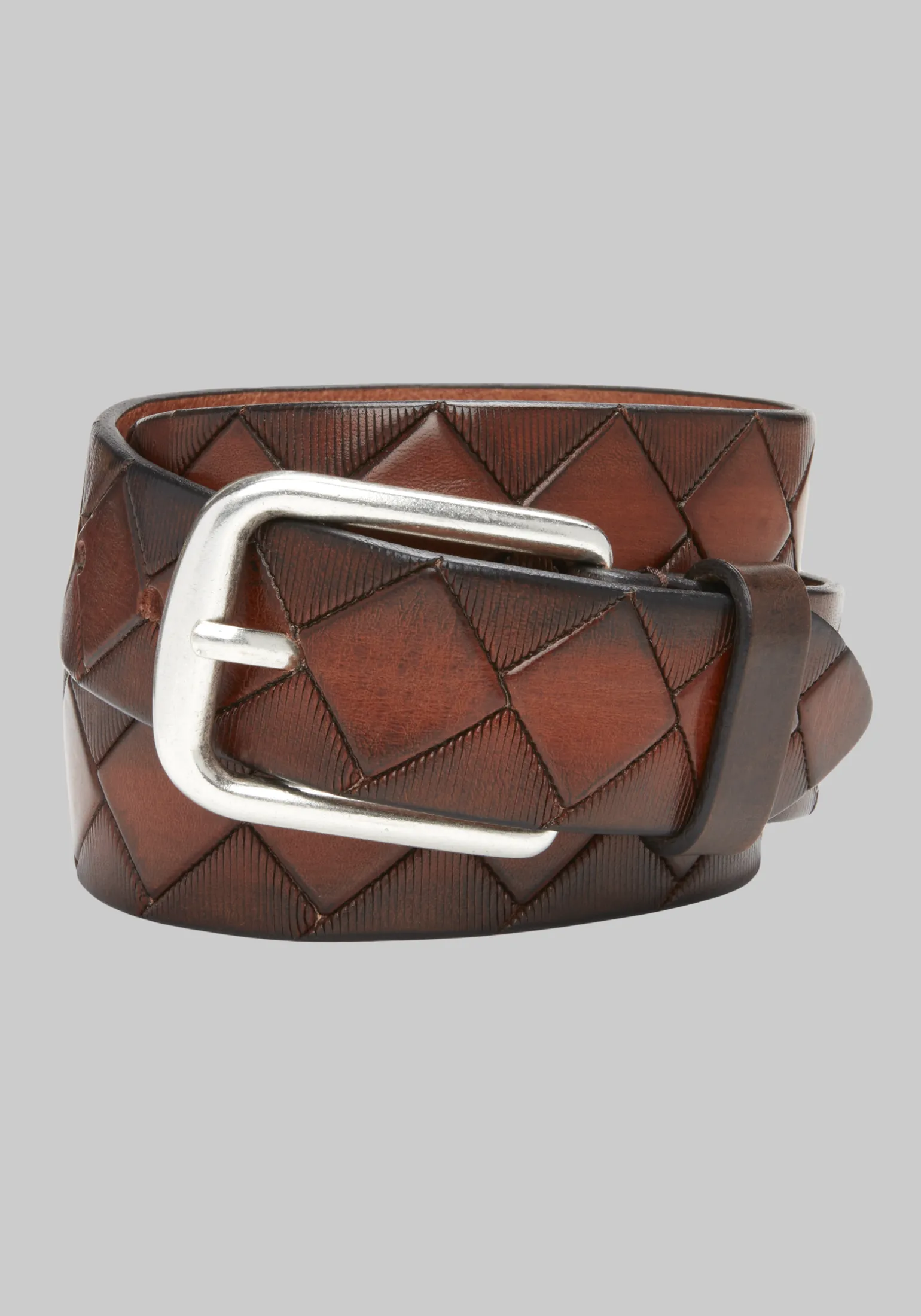 Johnston & Murphy Basketweave Leather Belt