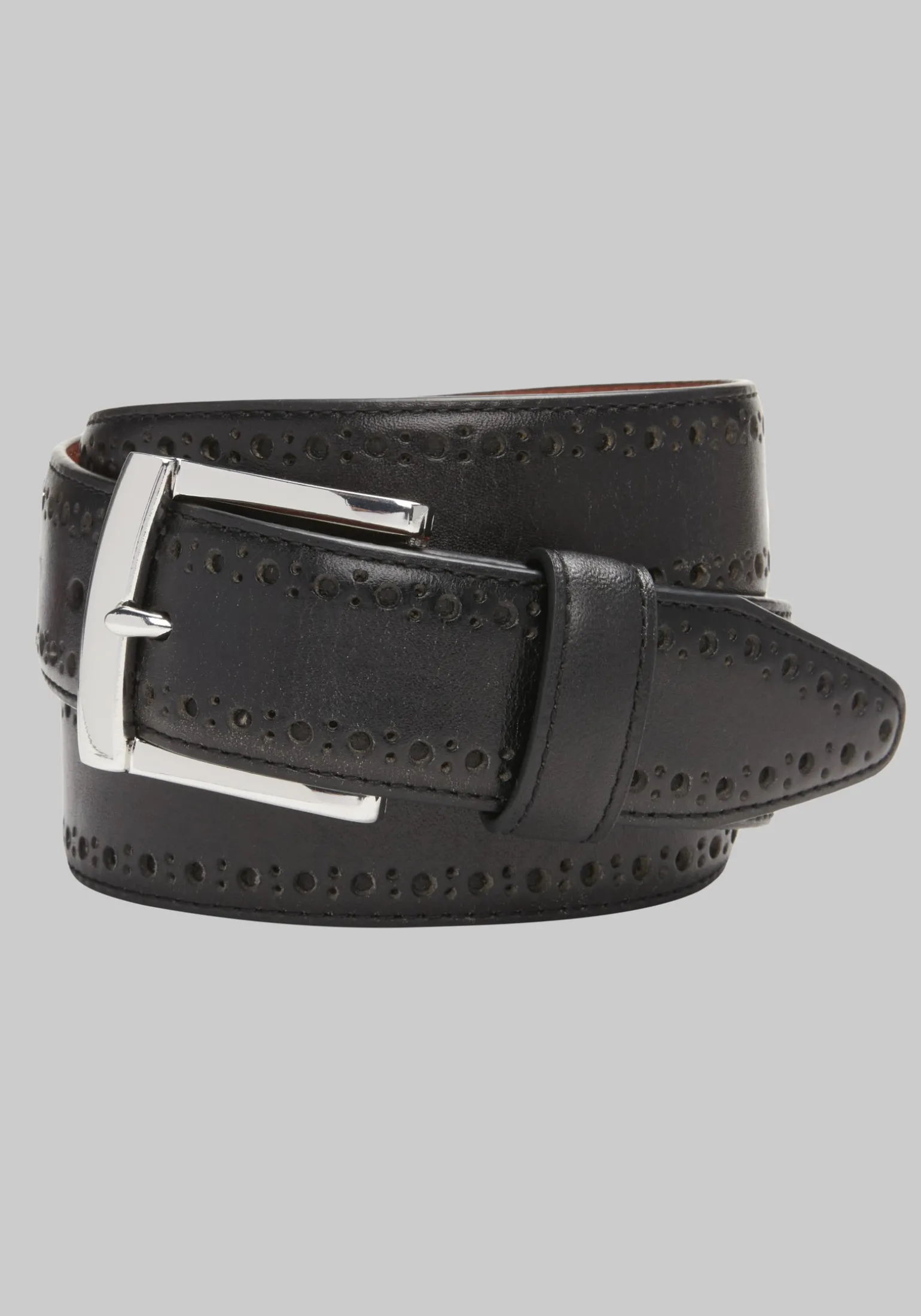 Johnston & Murphy Perforated Edge Leather Belt