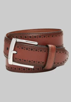 Johnston & Murphy Perforated Edge Leather Belt